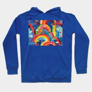 Cute Over The Rainbow Colorful Abstract Landscape Hoodie